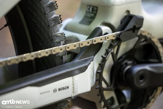 Hier liegt Power an – bis 750 W und 100 Nm zerren an der Kette des Canyon´s. Der 800-Wh-Akku lässt mich dennoch viele Höhenmeter sammeln.