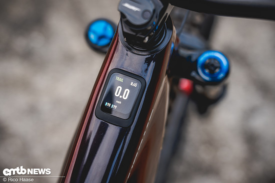 Im Oberrohr sitzt das knackscharfe und gut ablesbare Display.