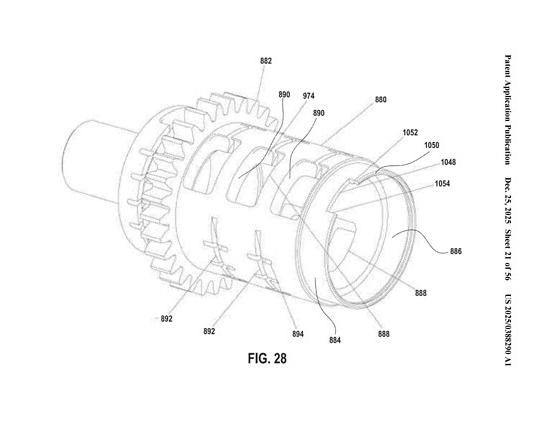 Das Gehäuse hat Öffnungen für die Sperrklinken.
