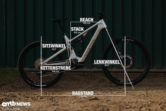 Canyon Spectral:ON CF 9 mit Geometrieangaben in Rahmengrösse L