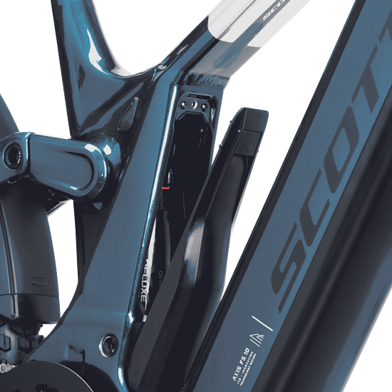 Versteckt hinter der Klappe am Sitzrohr ist der integrierte Dämpfer.