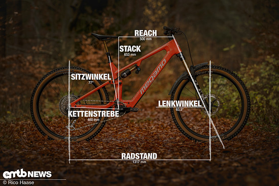 Megamo Reason CRB 01 mit Geometrieangaben in Rahmengroesse L