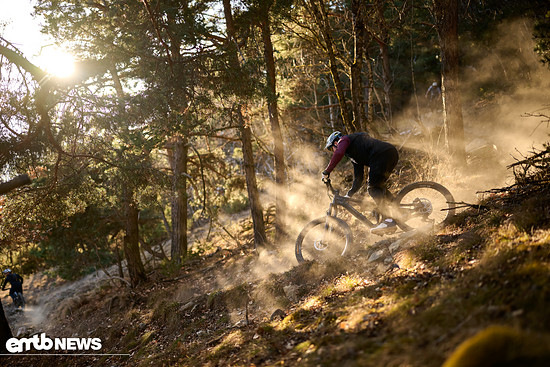 Kurven, High-Speed-Passagen, technische Uphills – mit diesem E-Mountainbike macht alles Spaß.