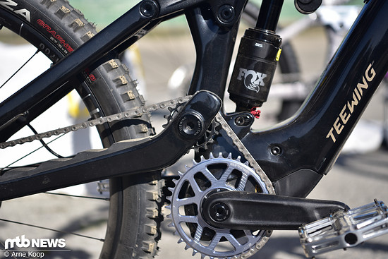 Das Bike schwört auf einen High Pivot-Hinterbau mit Kettenumlenkung.