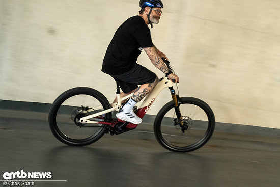 Auch einen ersten Fahreindruck gabs auf der Eurobike ...